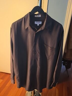 Balmain Men’s Button-Up Shirt in Gray